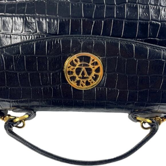 Valentino Garavani Croc Embossed Leather Handbag - Picture 6 of 12